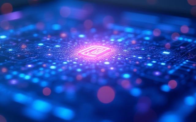 Glow of AI neural network connecting diverse user interface elements on a screen